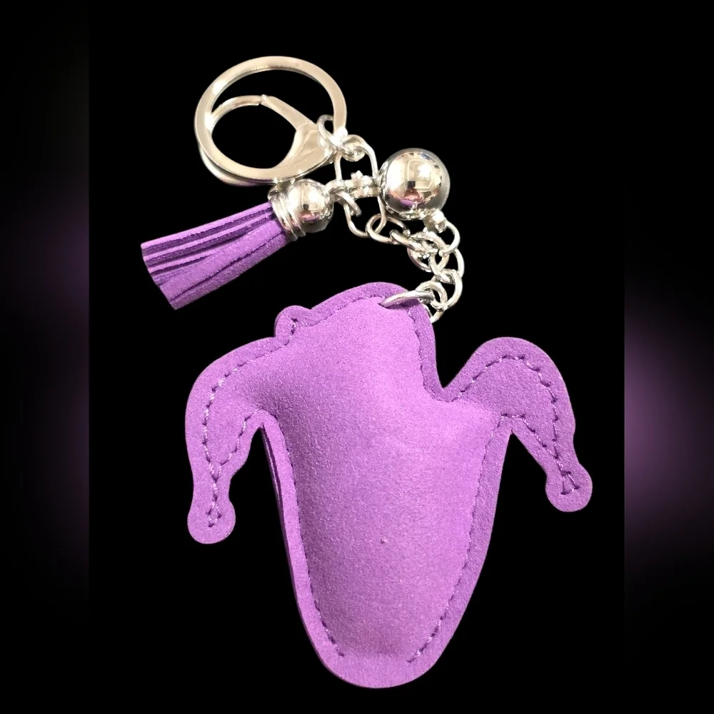 Colorful Jester Bag Charm Keychain with Rhinestones